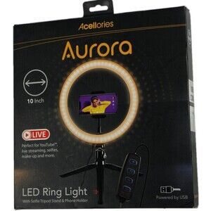 AURORA 10-inch LED Ring Light +Tripod-NEW-Video/Photography-10 brightness levels